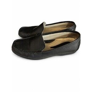 Rockport Womens Black Leather Slip On Loafer Moccasin Shoe Size 7M